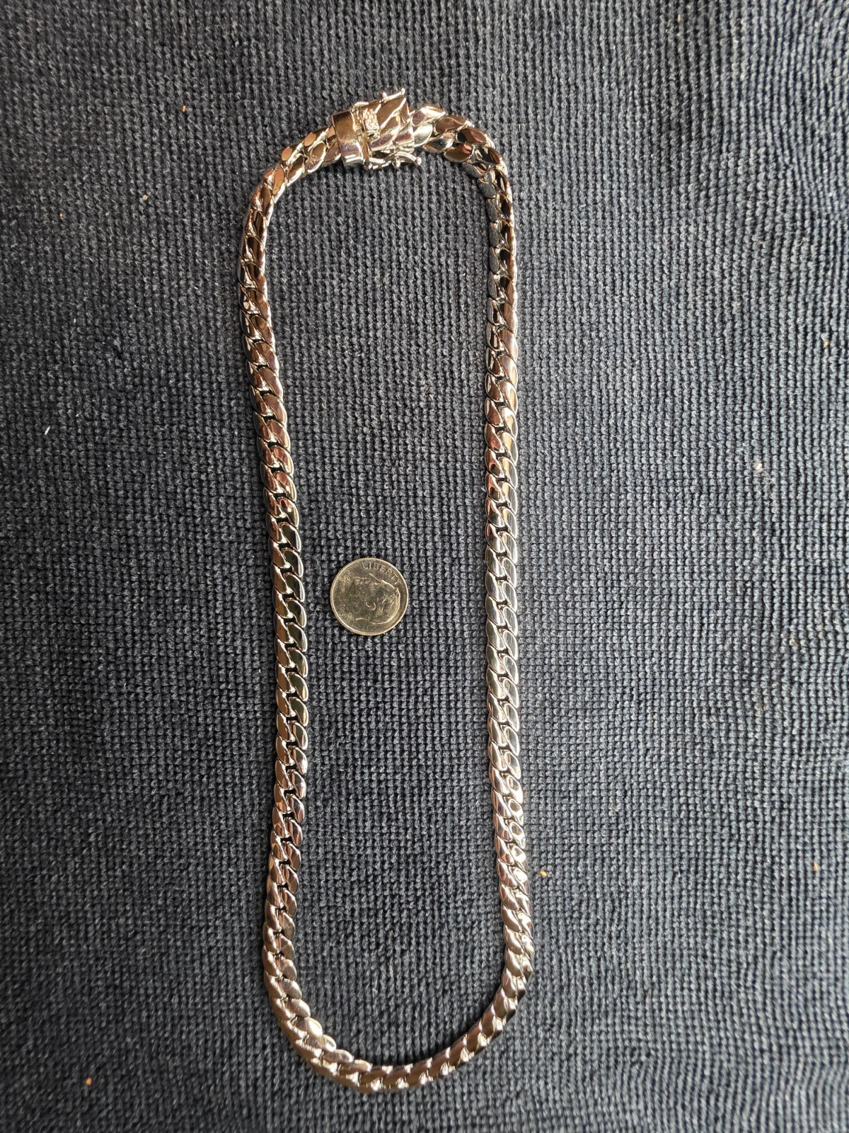 Silver Miami Cuban Chain 20in with Box Lock