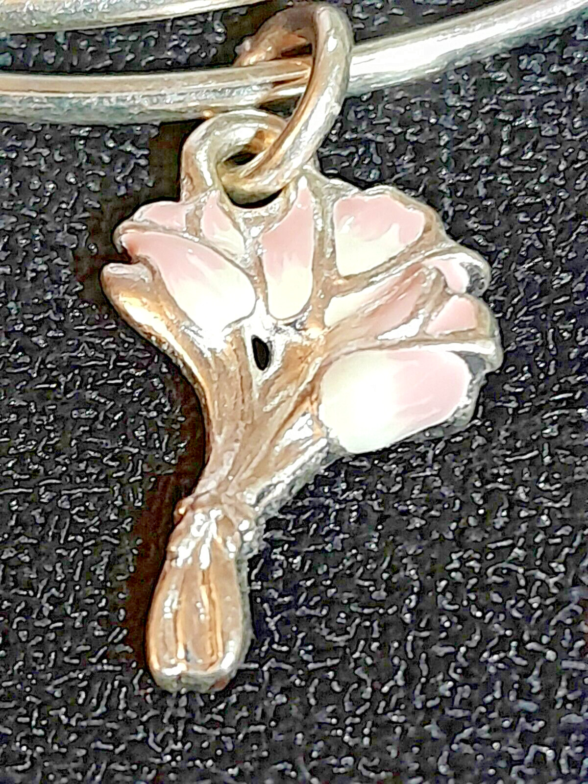 Alex and Ani Pink tulips Charity by Design Charm Bangle Bracelet