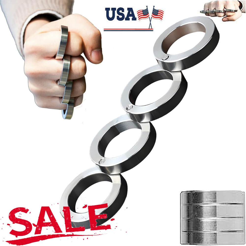 4x Rotatable Folding Ring Clasp Ring Stainless Steel Outdoor For Hiking Men USA