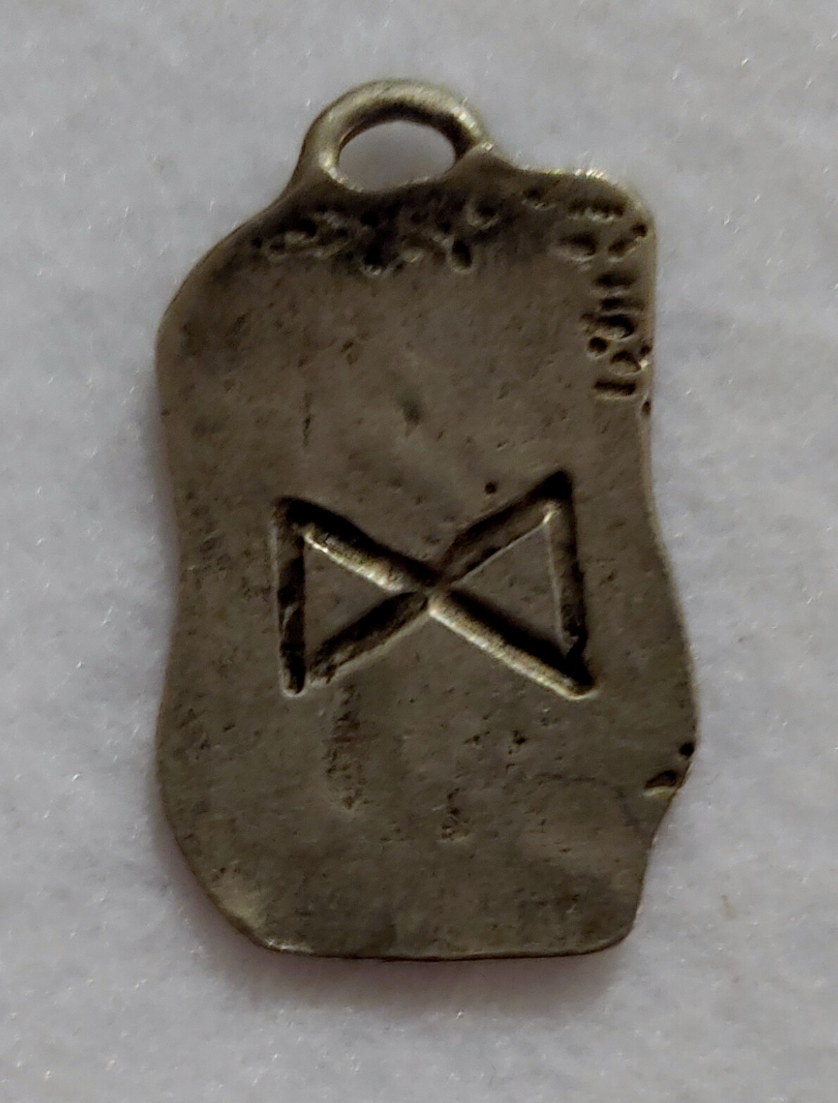 Pewter RUNE ( PROSPERITY ) DOG TAG PENDANT ( 5/8 in x 1 1/8 in )