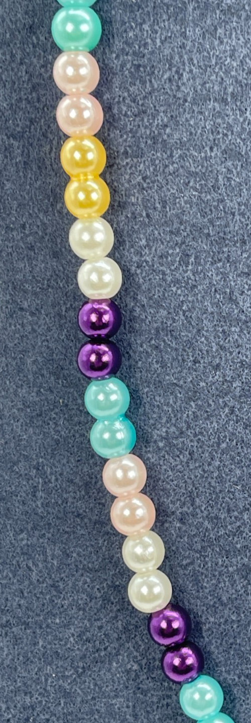 Necklace 27 Inch Strand 5 mm Pearls Purple, Green, Yellow, Pink, White