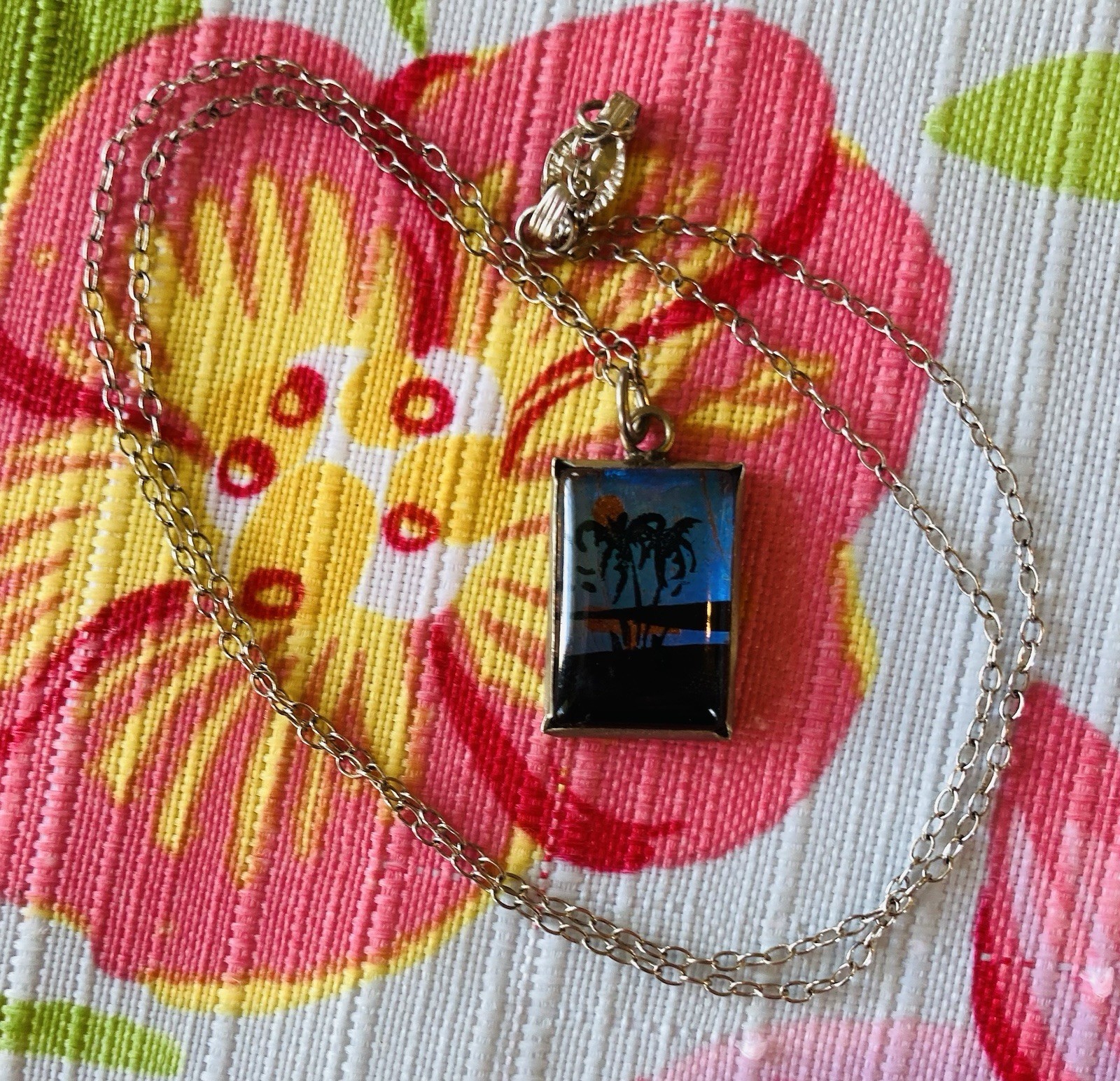 Blue Morpho Necklace, Child Size Beach Charm Pendant Lobster