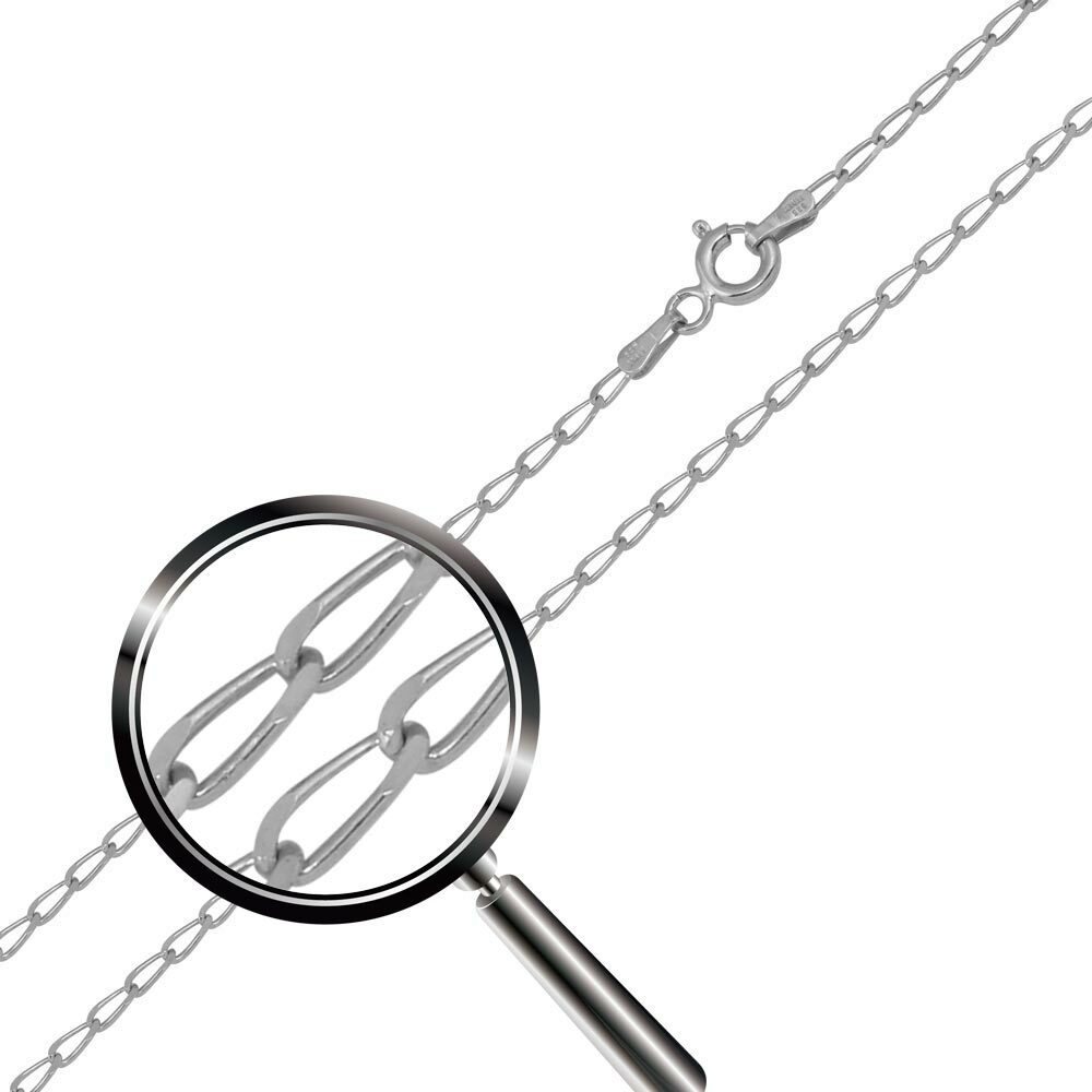 Sterling Silver Rhodium Finish 1.8 mm Link Chain Necklace