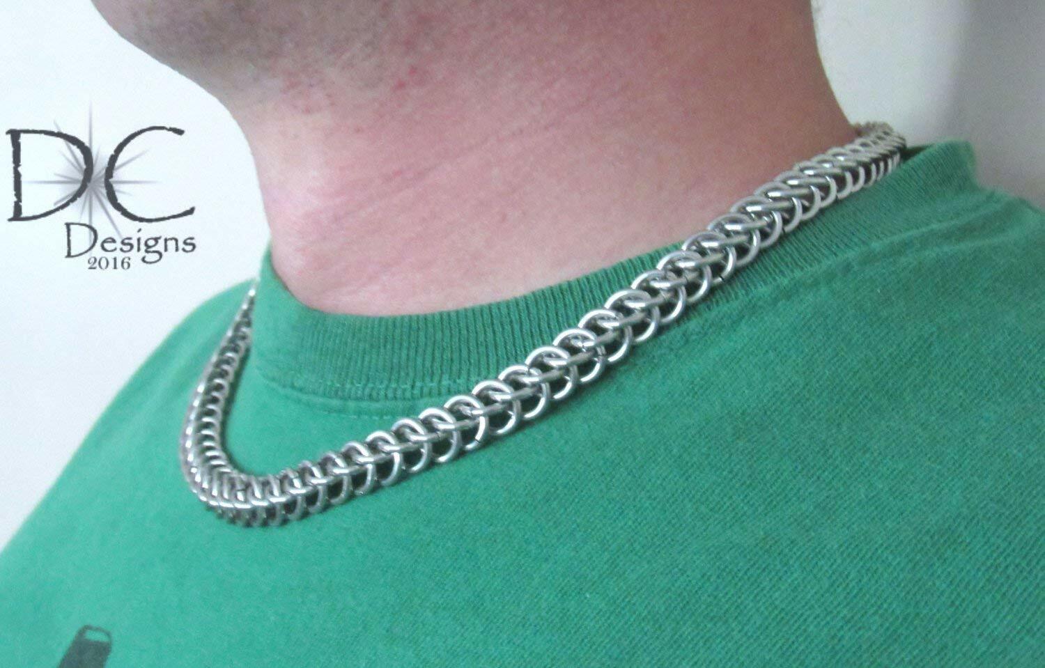 Aluminum Chain mail Neck Piece Silver Color for Adults – Handmade intimate gift