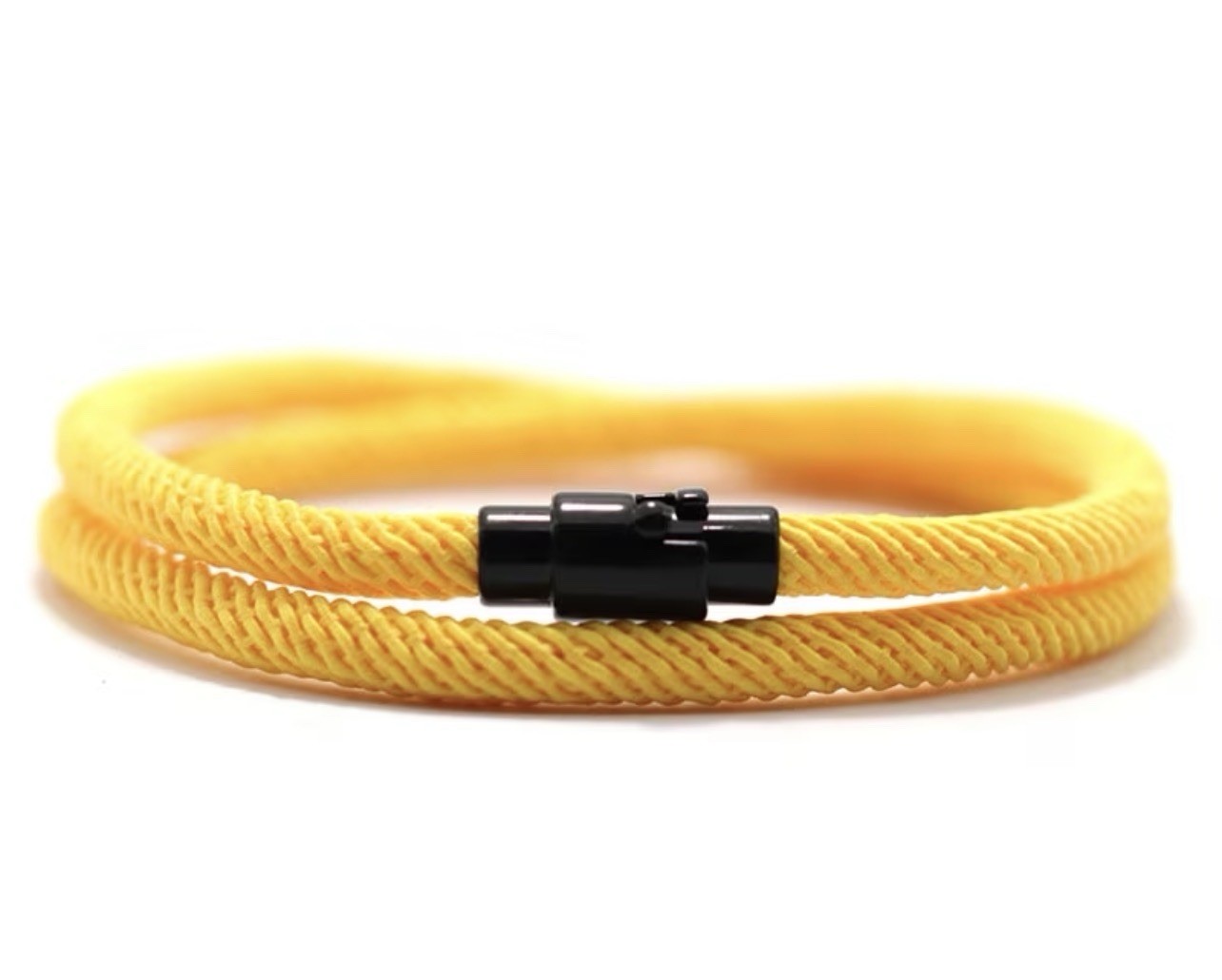 6pcs Men’s wrap bracelet set, magnetic closure, rope alloy, 4mm/19.5 cm