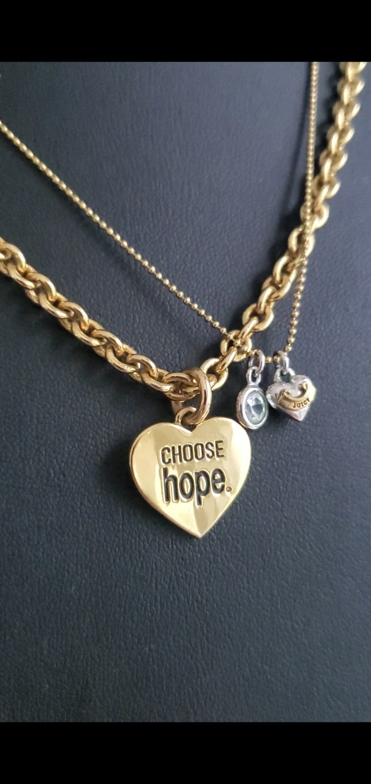 JUICY COUTURE RETIRED GOLD TONE ST JUDE LOCKET NECKLACE