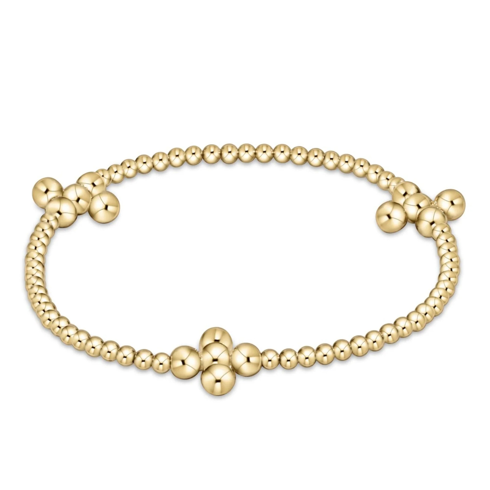 Enewton Beaded Bracelet . GoldSignatureCross2.5mm 4mm