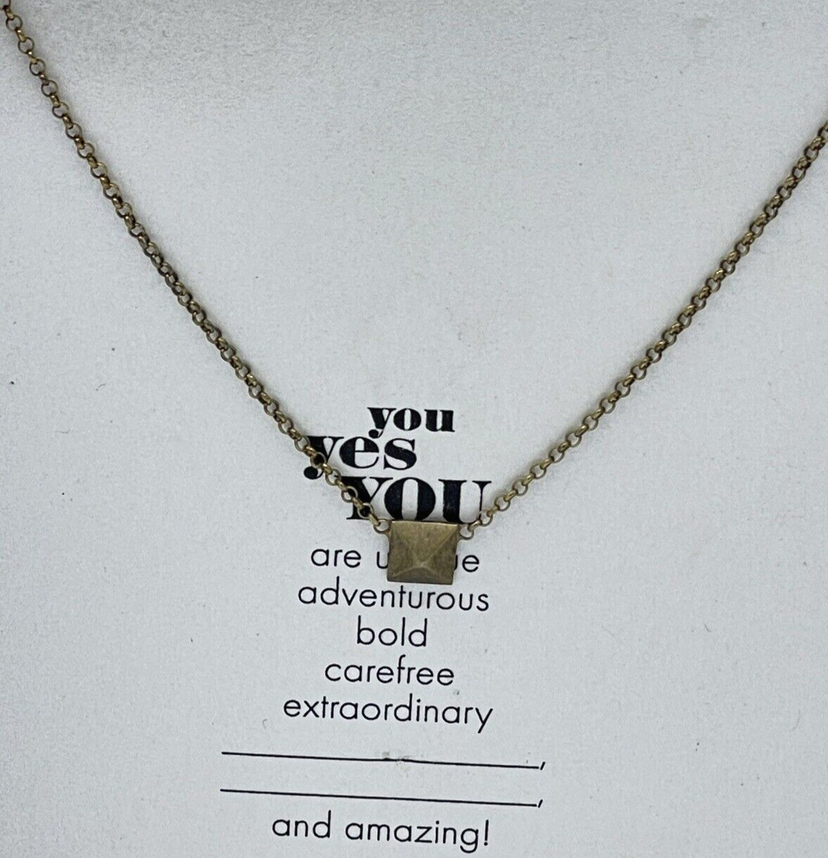 Dogeared Women’s ”YOU YES YOU” Gold Dipped Necklaces Pendant 18” 70