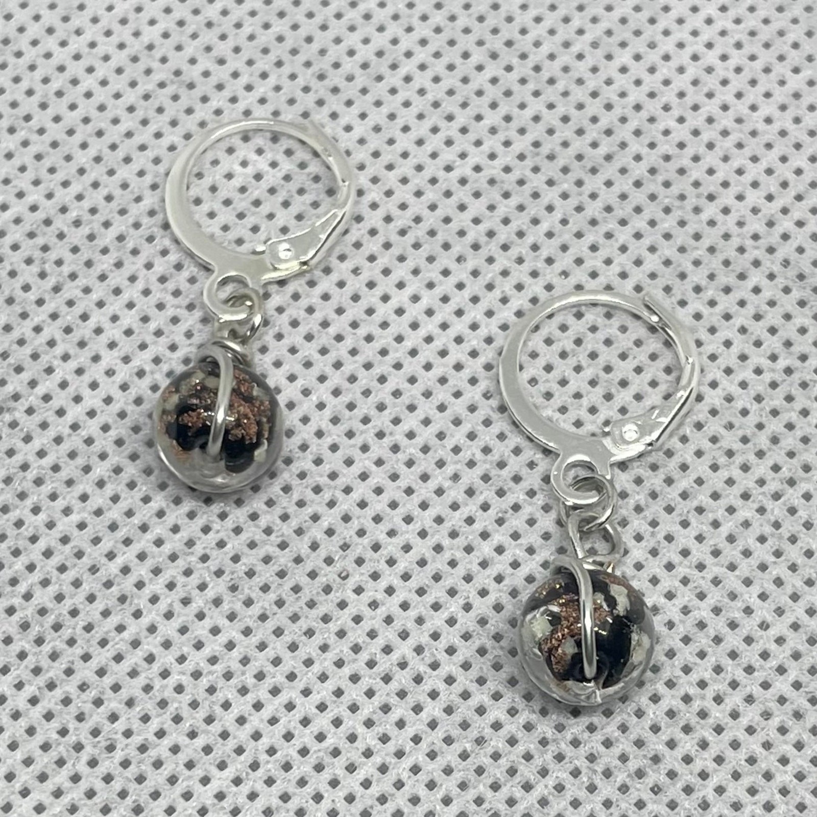Black Firefly Beads Wrapped With Copper-core Wire Necklace & Earring Set