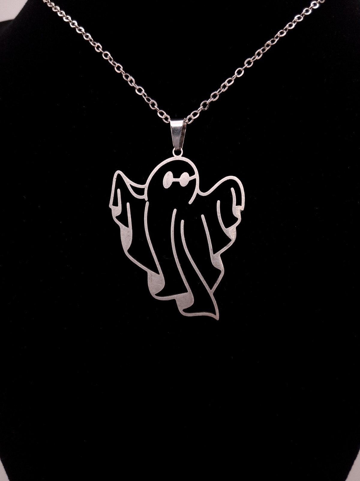 Halloween Themed Ghost Stainless Steel Pendant Necklace Fall Halloween Party 🎃