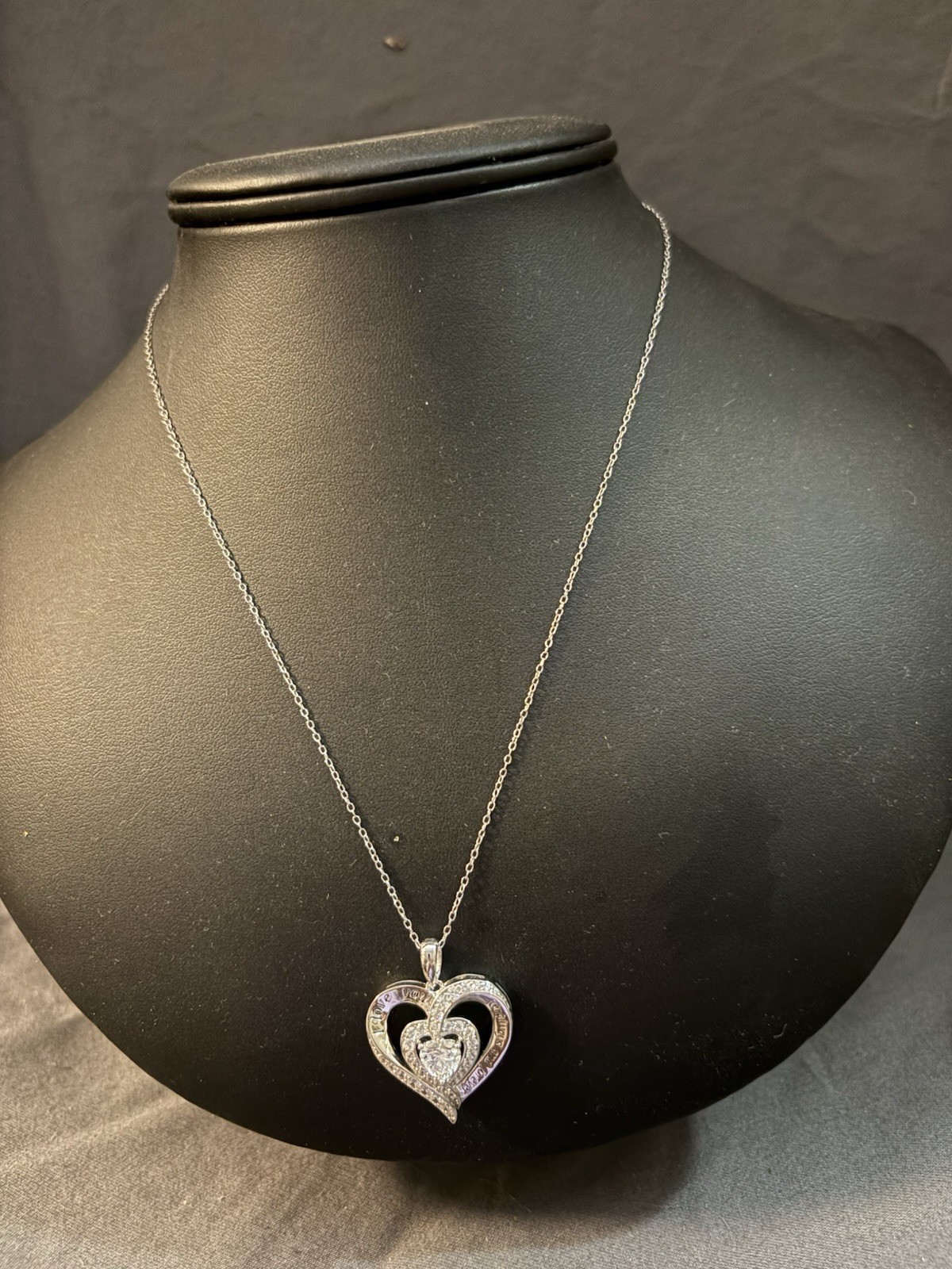 18” Chain With Pendant 925 Tested I Love You For Always & Forever TR57