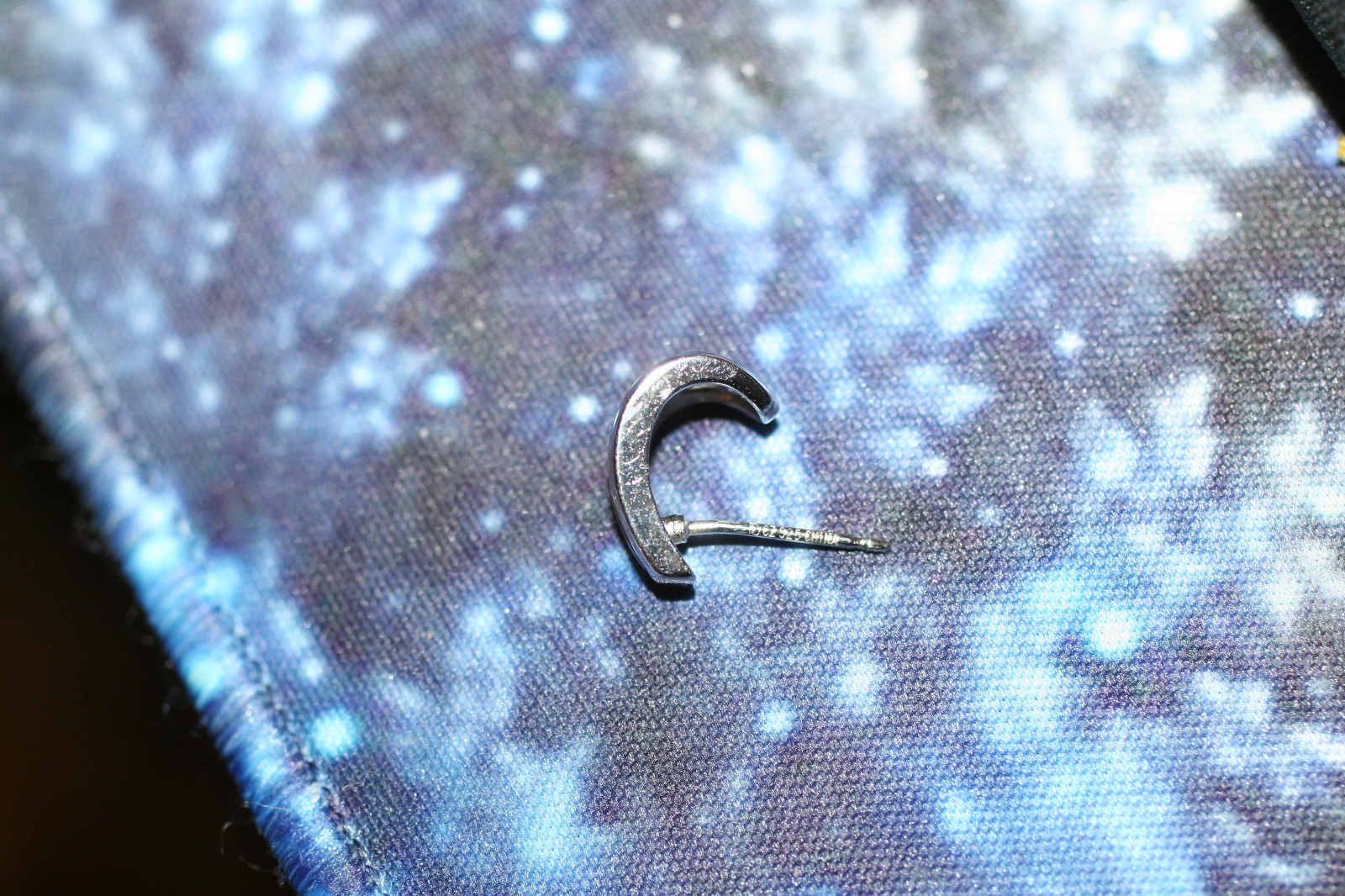 Vtg Cubic Zerconia / Sterling Silver 925 Huggie Hoop Bagette Post Earrings