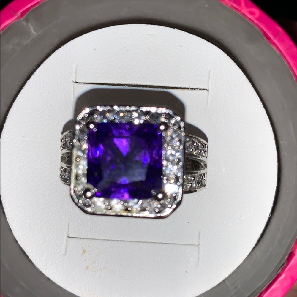 Park Lane HOSTESS TANZANITE PURPLE RING – Sparkling PURPLE CZ w/CLEAR – SZ 8