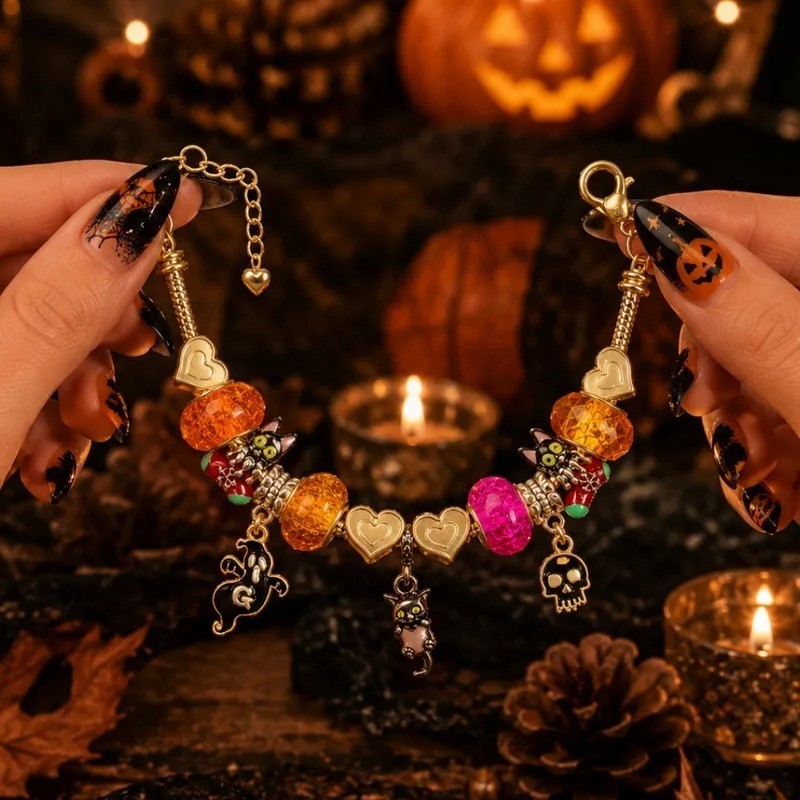 Elegant Handmade Gold Pumpkin Bracelet For Women With Alloy Handmade Chain new