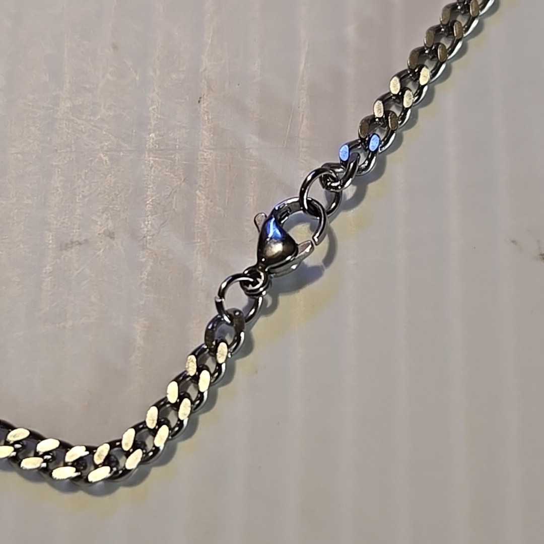 PENTAGRAM / WINGS Pewter Pendant Charm /18″-24″ STAINLESS CURB CHAIN NECKLACE