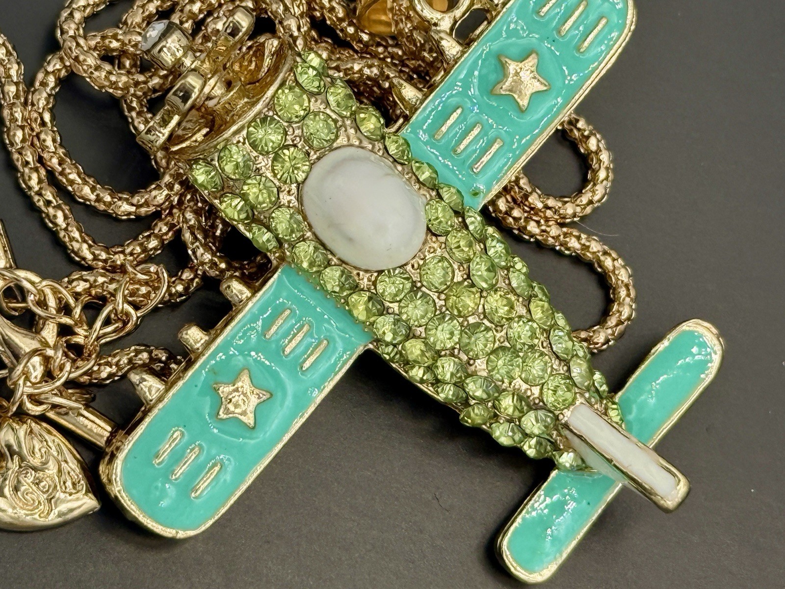 NWT Betsey Johnson Pave Crystal Airplane Necklace! Your Choice $14! BRAND NEW