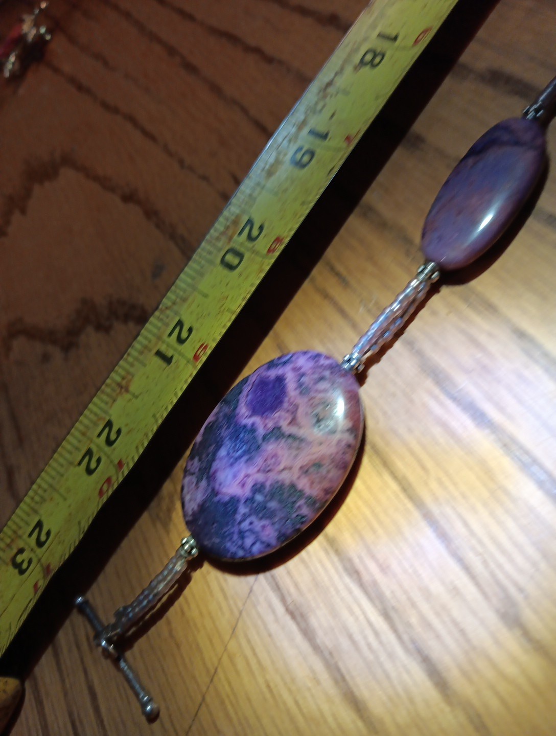 Purple Stone Necklace. 23 In Long