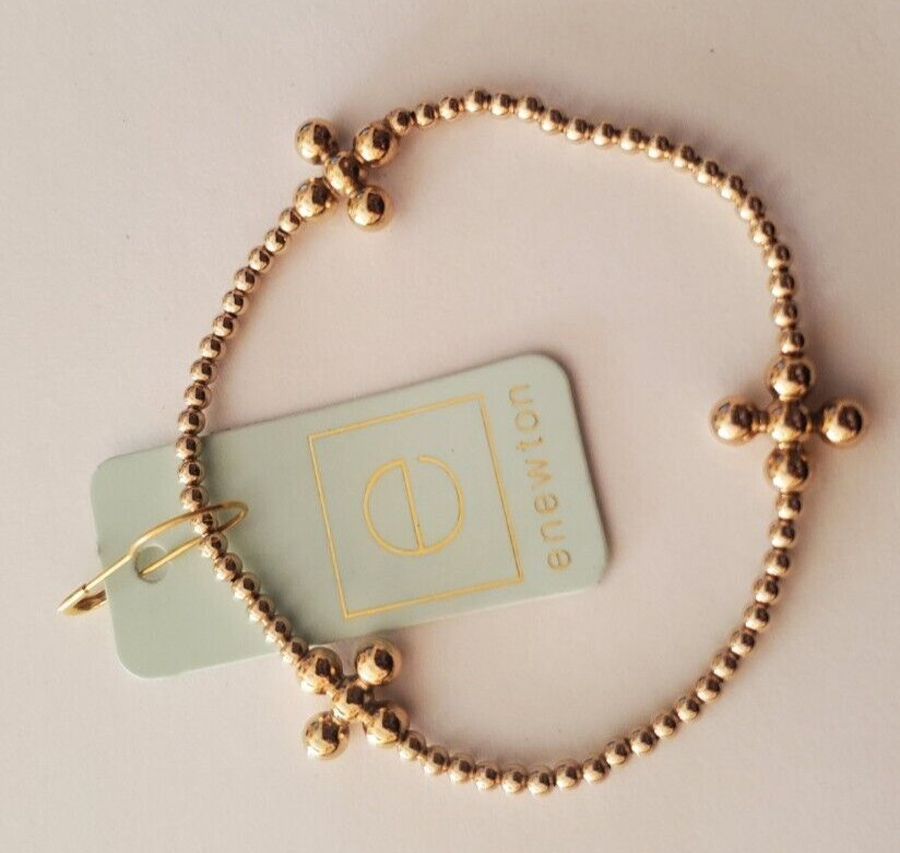 enewton signature cross gold pattern 2.5mm bead braclet classic beaded signature