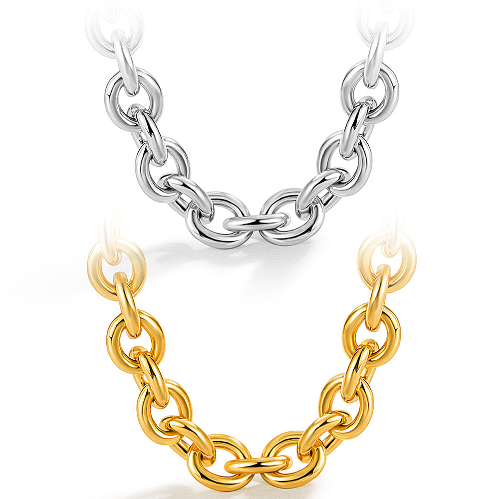 925 Sterling Silver 8.5mm Round Cable Rolo Chain Necklace 16″-30″, Men & Women