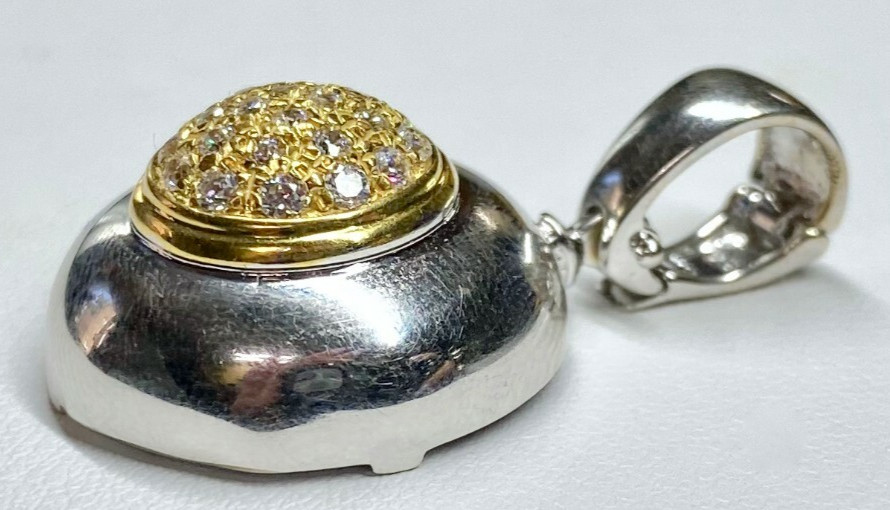Women’s 18k White / Yellow Gold Pendant with White Cubic Zirconia (7.3 grams)