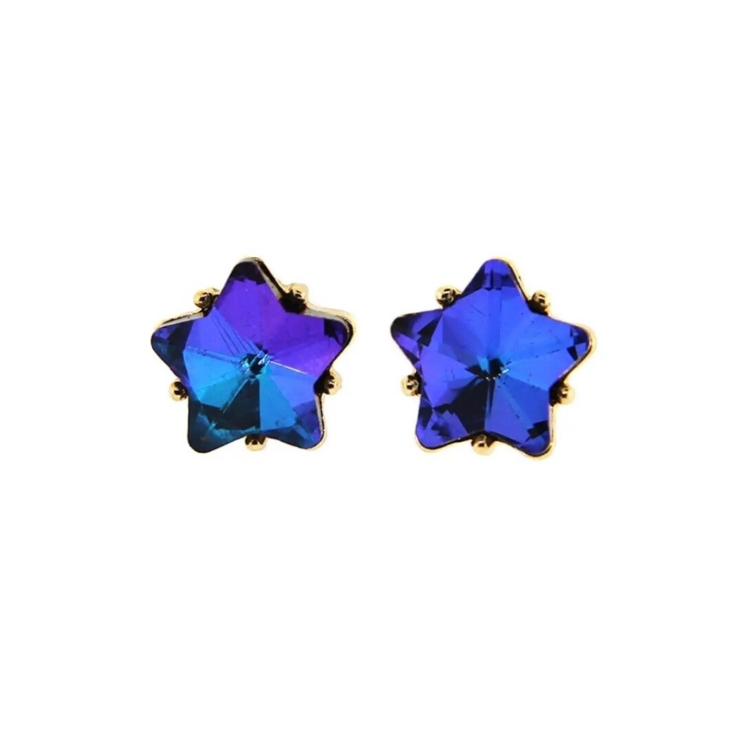 Women’s Dark Blue Dream Star Stud Earrings