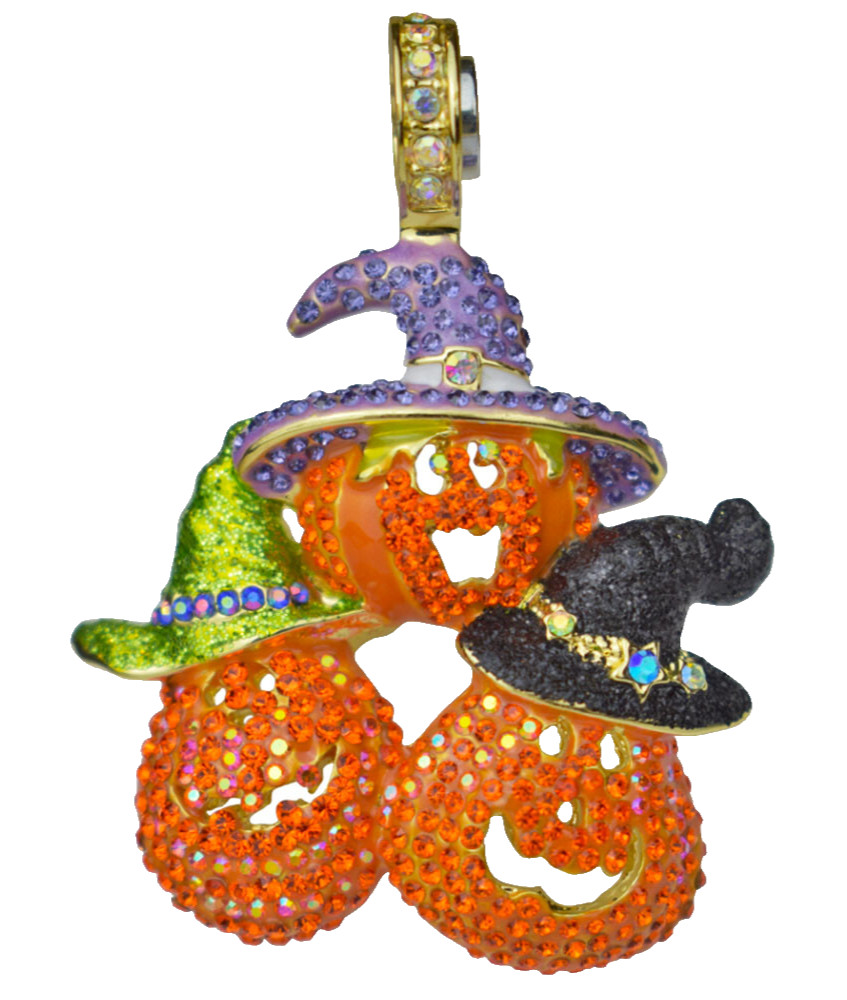 Kirks Folly Pumpkin Patch Witch Magnetic Enhancer goldtone Halloween