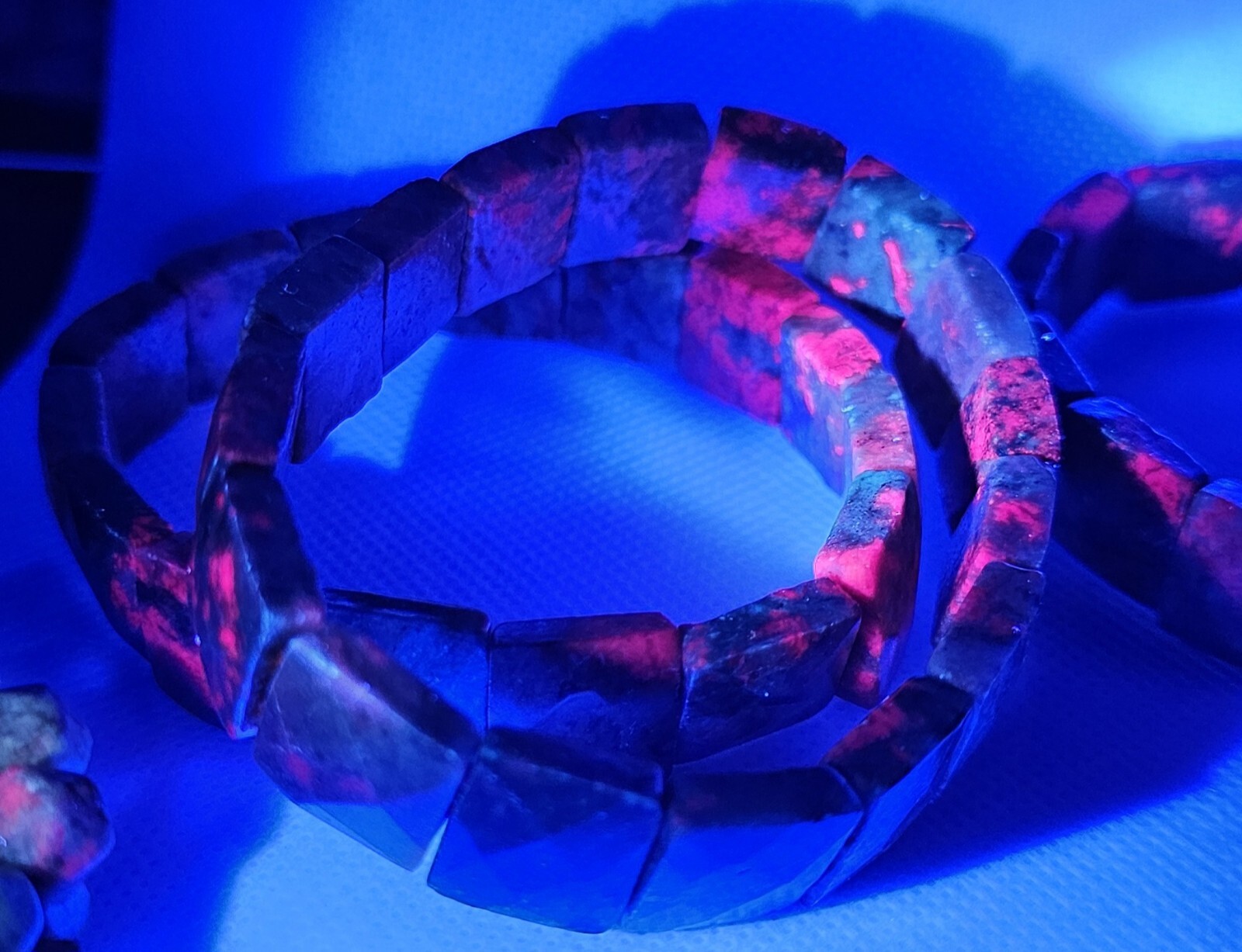 Ruby Kyanite Faceted UV Reactive Bangle 14mm