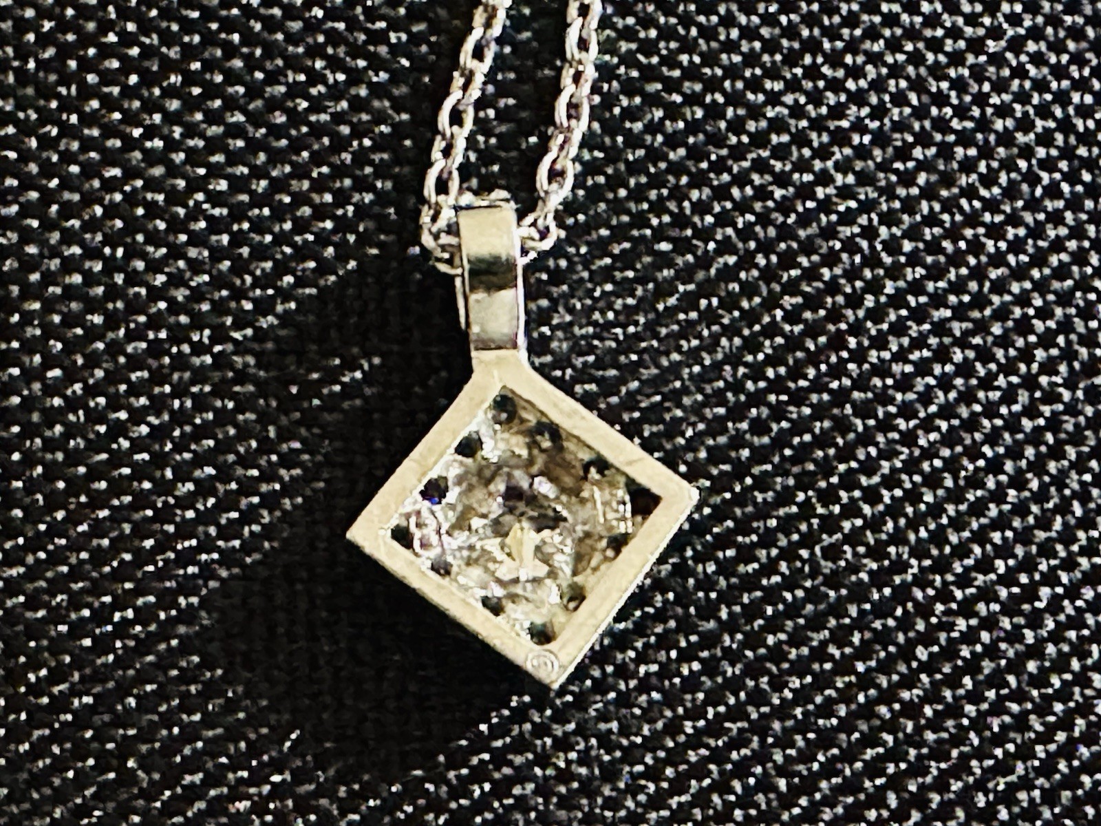 CRISLU Sterling Silver 925 & .48ct CZ Pave Pendant Necklace w/ COA & Box
