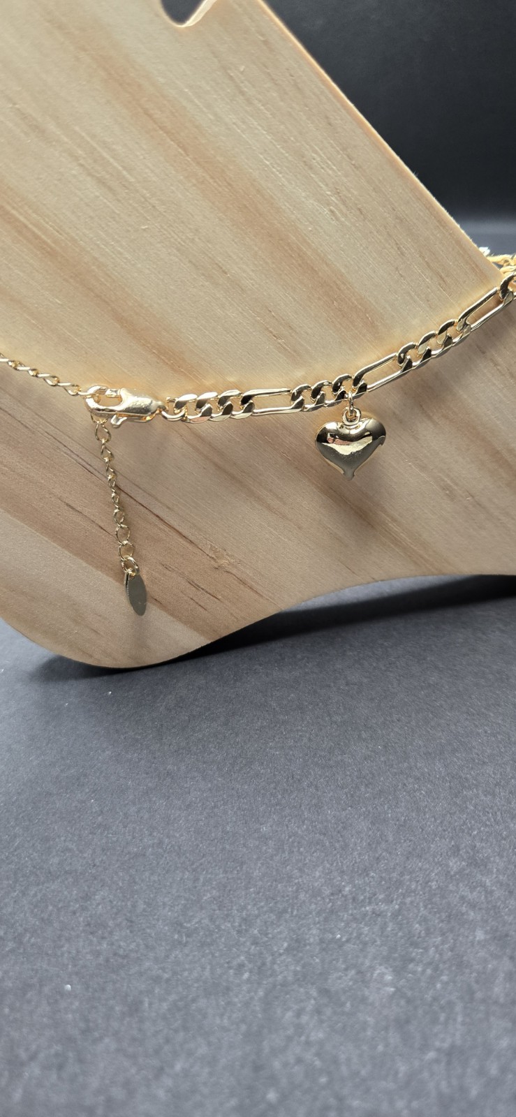 14k Gold Filled Heart Anklet 10 Inches Long