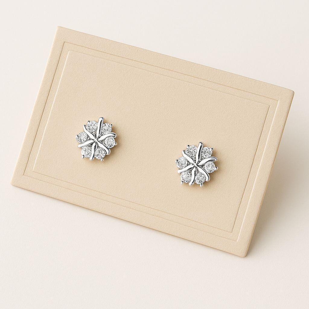 Dainty Floral S925 Silver Stud Earrings – 0.8cm / 0.31in