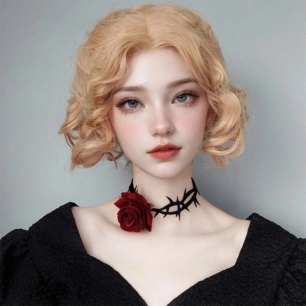Thorn Choker – Gothic Style Rose Necklace for Women – Halloween Accessories