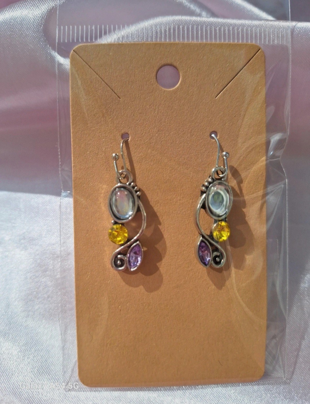 Multicoloured Stones Earrings Hook Earrings Dangle Earrings