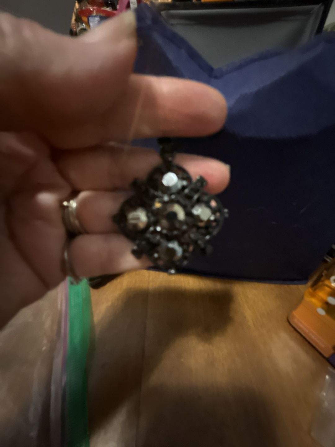 White House Black Market Rhinestone Pendant Double…
