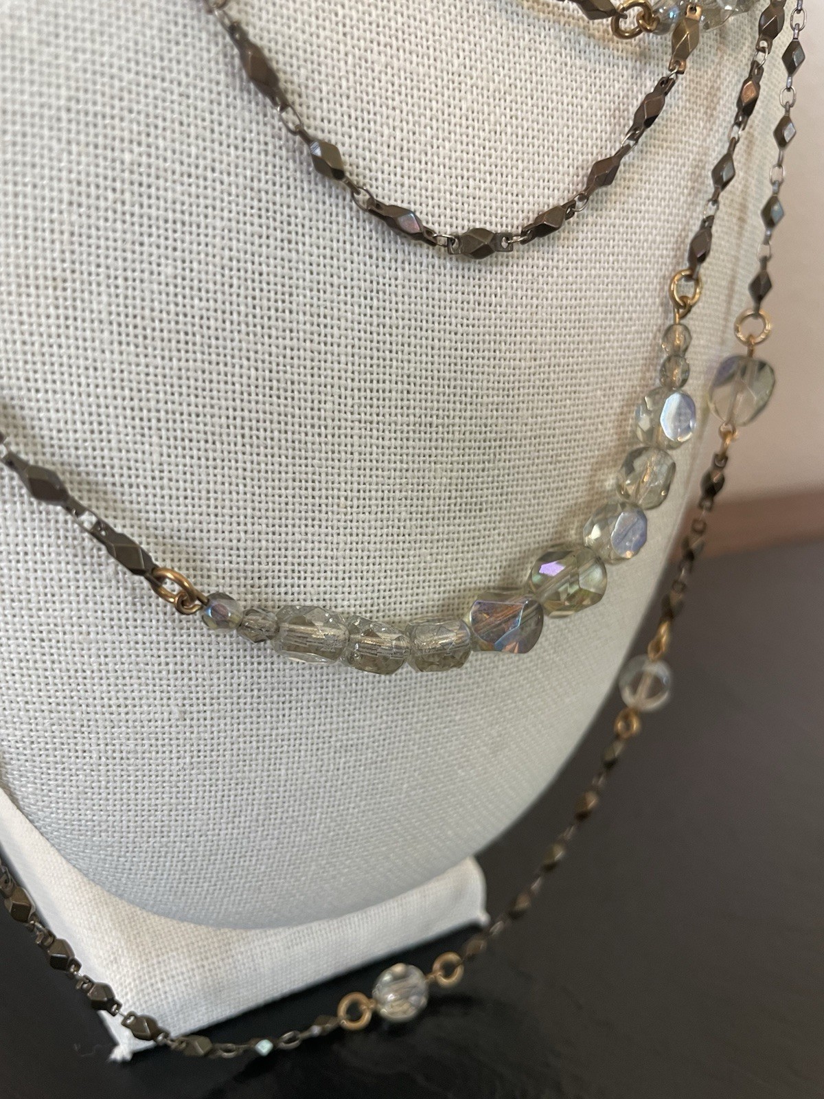 Susanna Galanis Bronze Crystal Four Strand Necklace