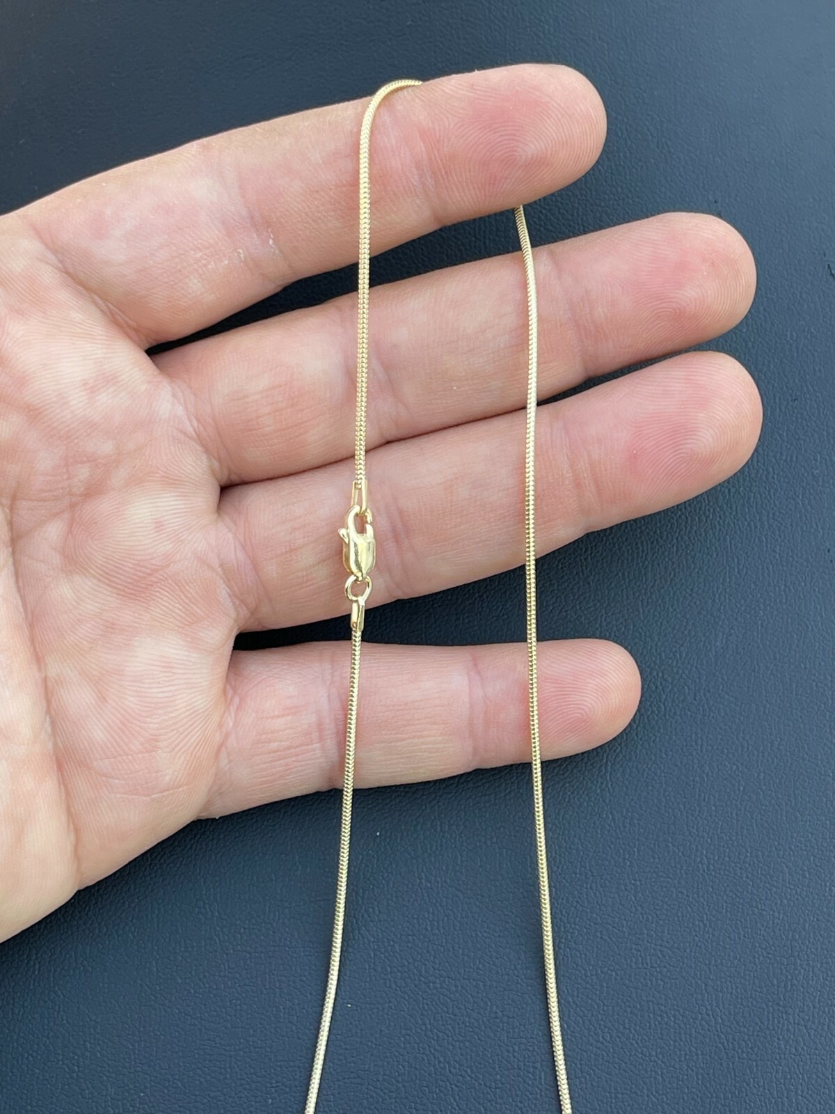 14k Gold Plated Solid 925 Sterling Silver Snake Chain Necklace 14-30″ 1.5mm