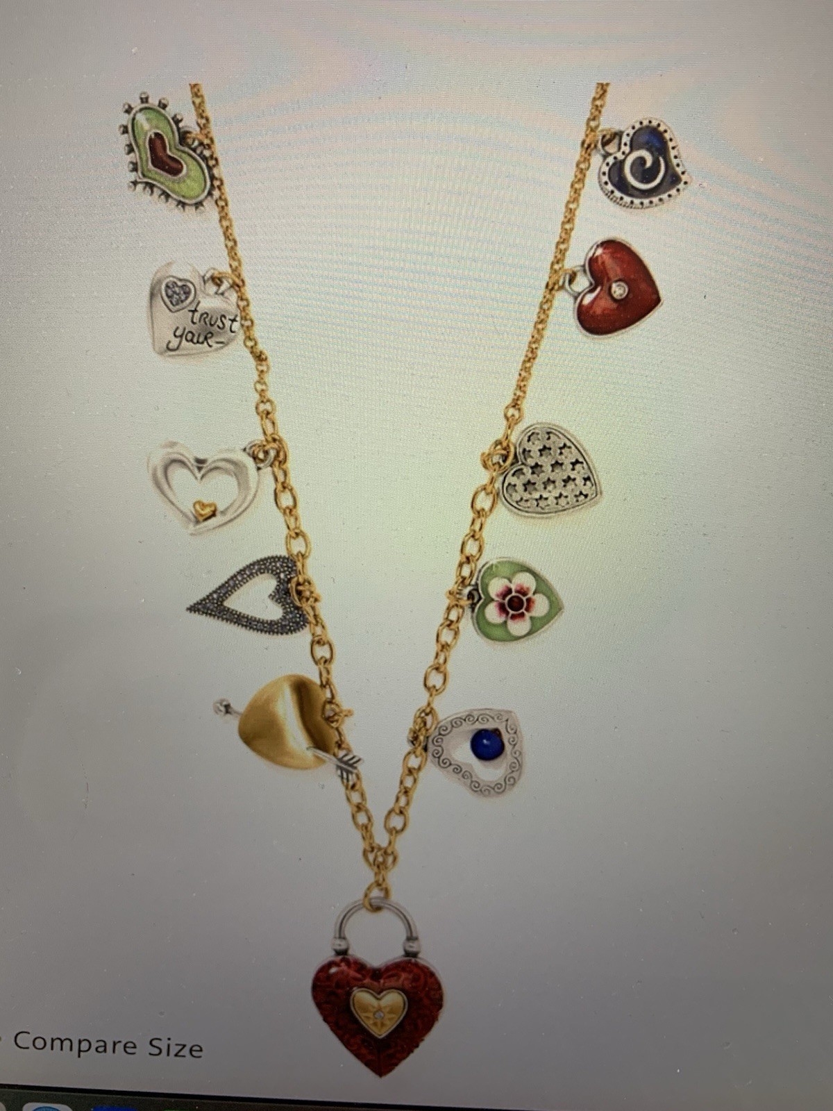 Brighton CUPID’S HEART, Circa 2015, Size 8 Inch Bracelet Remix, Two Tone