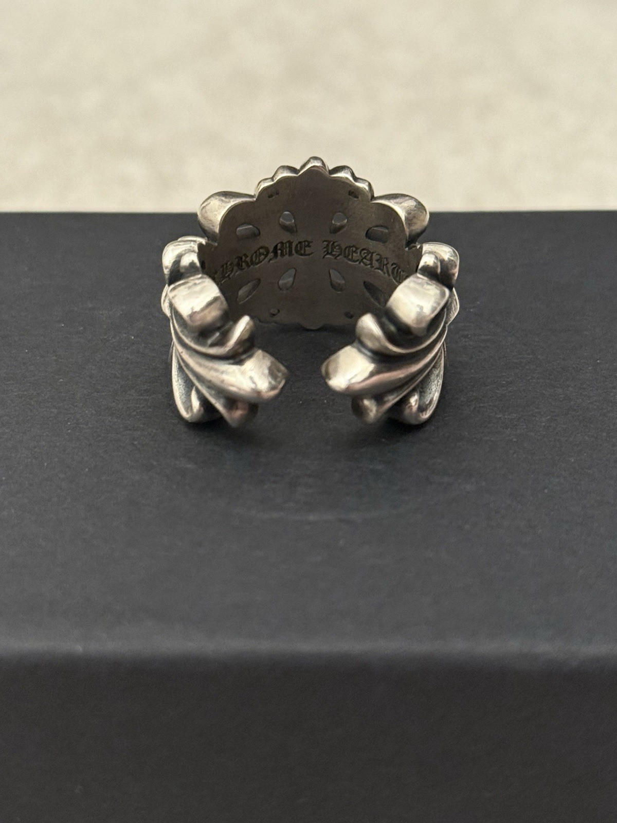 Chrome Hearts Double Floral Ring 925 Sterling Silver Pre-owned Size 10