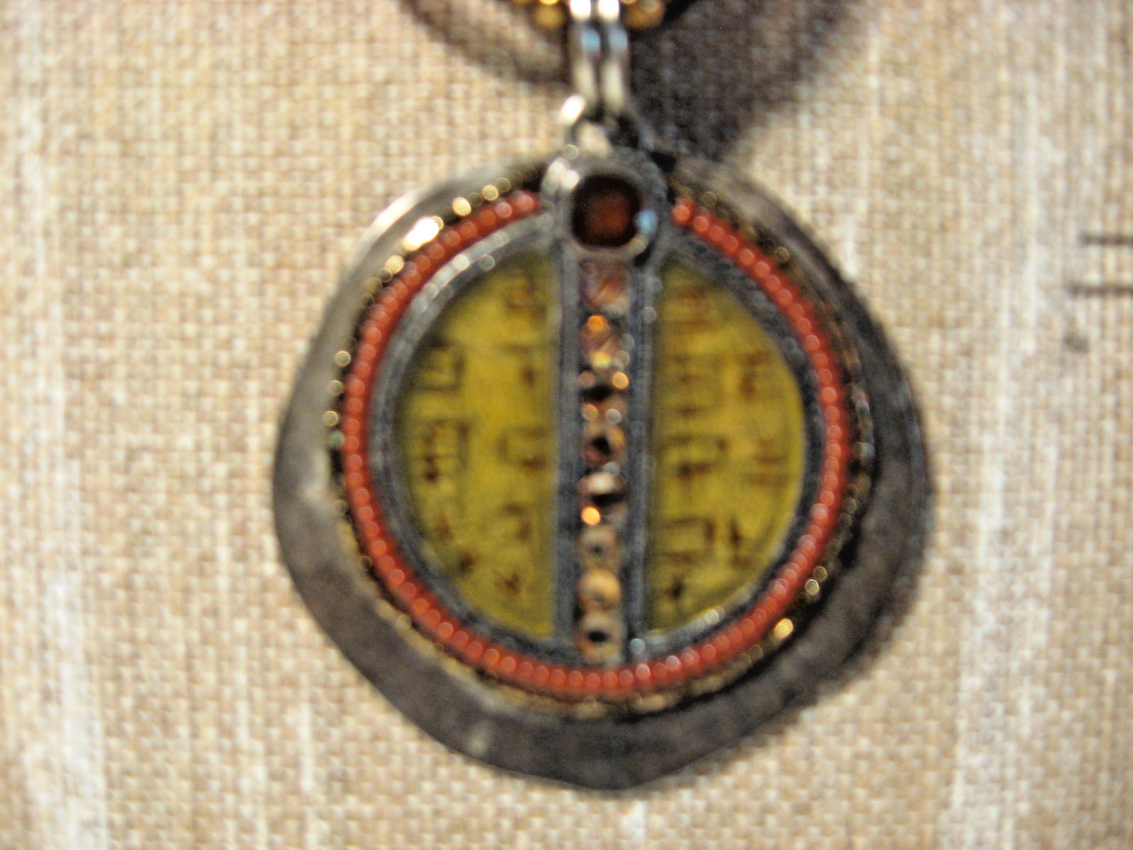 Art to Wear Necklace Adjustable Approx 20″ + Pendant Beaded Statement Boho