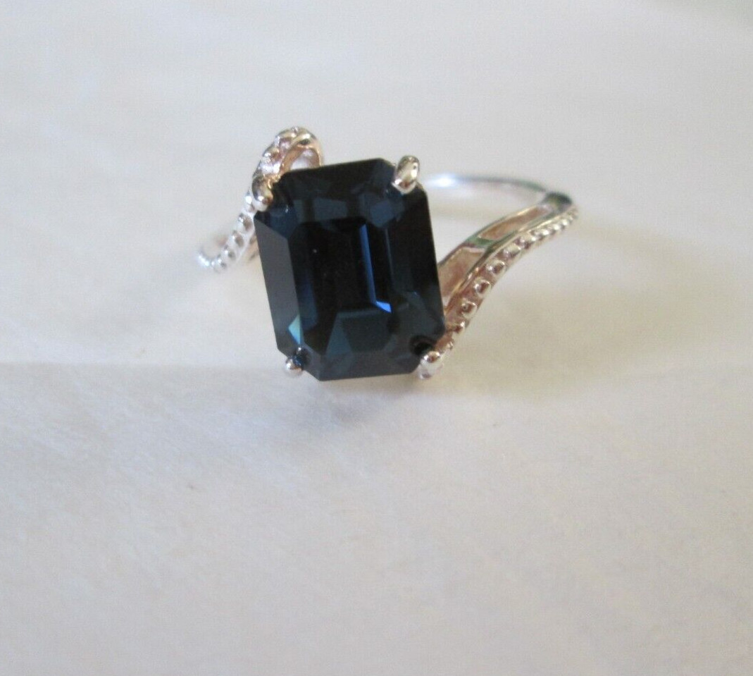 Montana Blue Swarovski Crystal Sterling Silver Ring (Size 8) 3.00 cts.