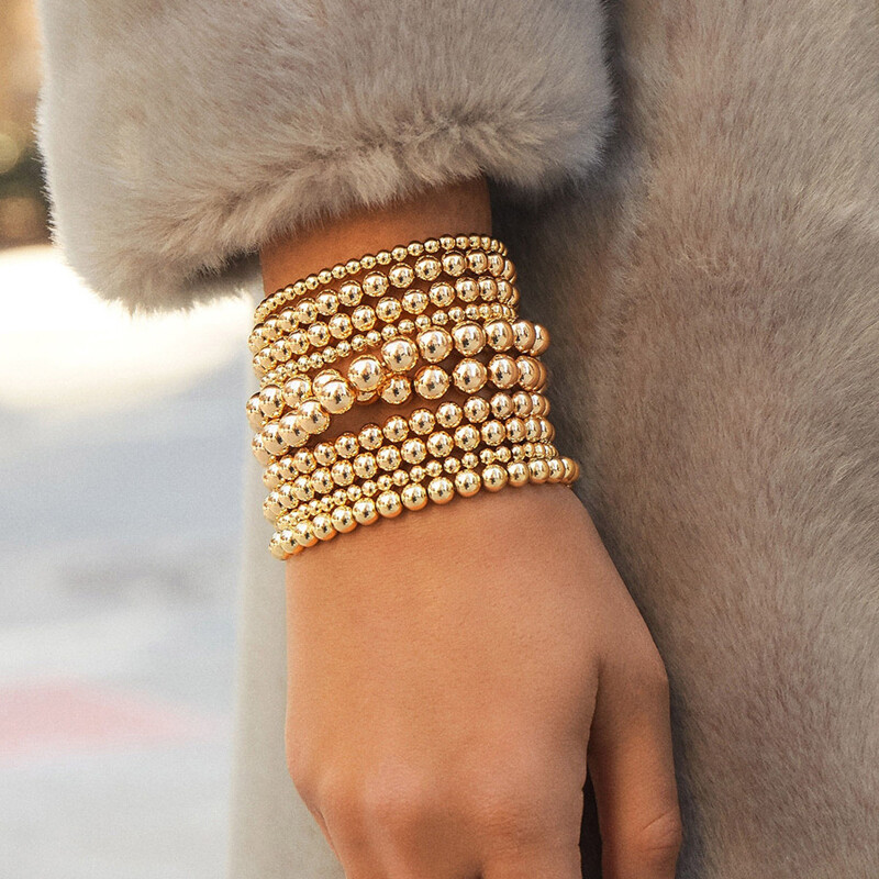 Bohemian Gold Filled Beads Beaded Beaded Stretch Stackable Bracelets Men Women