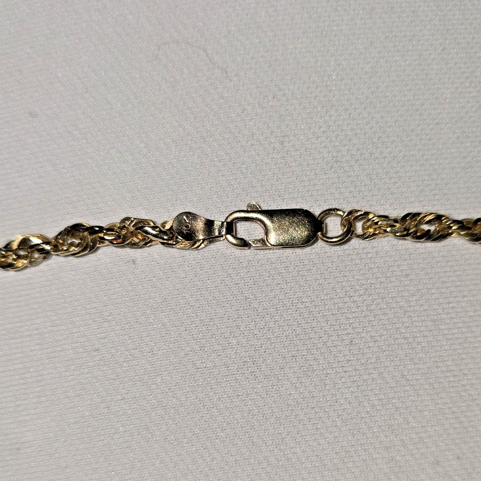 10k Solid Gold Handmade Diamond-Cut 24″ Rope Chain with Lobster Clasp Closure