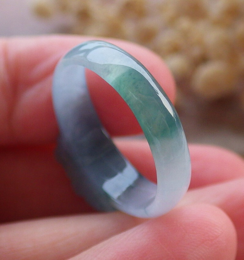 Video Certified Natural A Jadeite Jade Dragon Circle Ring NO. 8 戒指 # 103774