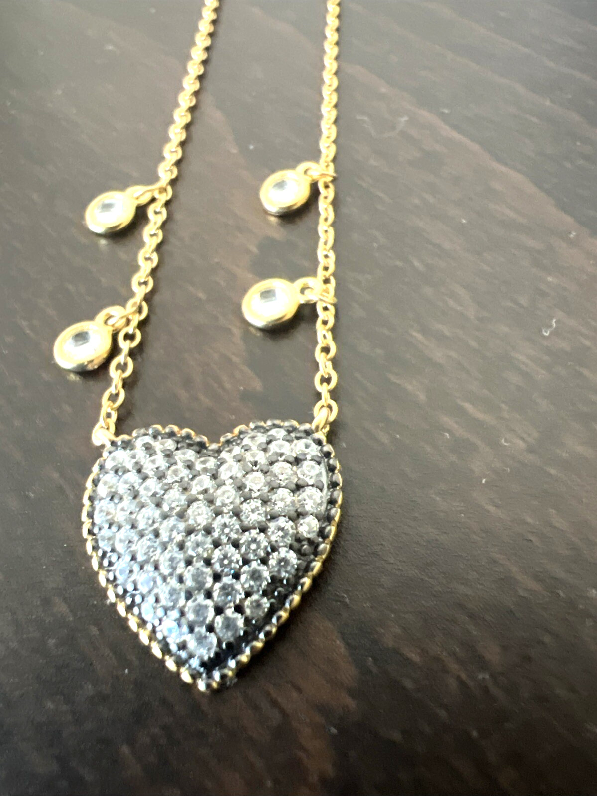 FREIDA ROTHMAN 14kt Gold Plated Sterling Silver Pavé CZ Heart Love Necklace