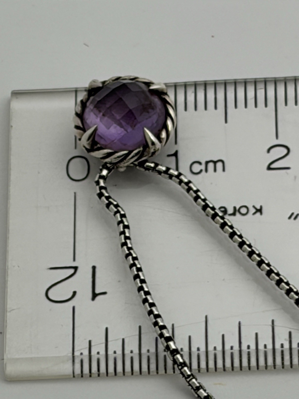 Authentic 925 David Yurman Petit Chatelaine Pendant Necklace with Amethyst 17”