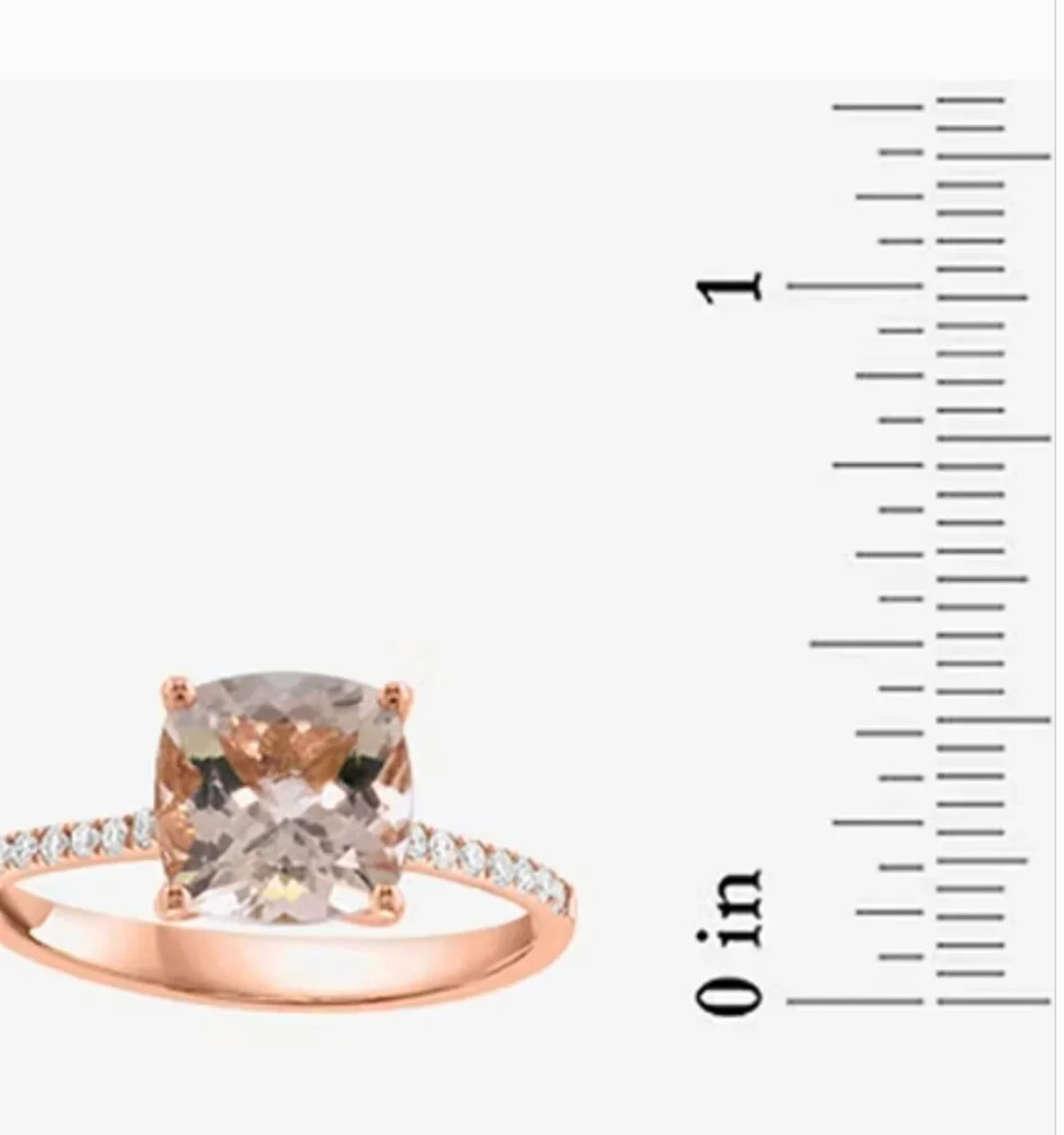 EFFY Genuine Morganite on 14k Rose Gold Cocktail Ring with 1/7 CT T.W Diamonds