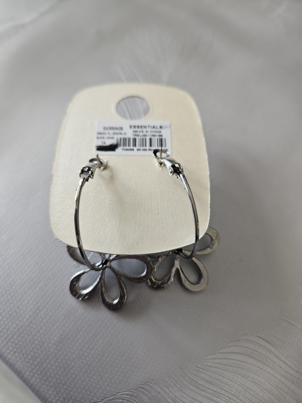 joyia Debenhams silver hoop earrings with crystal flower detail – new with tags