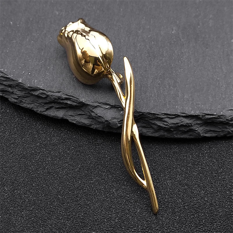Enamel Rose Brooch Pin Jewelry Womens Gift