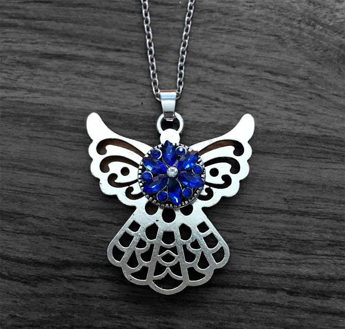 Mini Snap Jewelry Necklace Christmas Angel fits 18-20mm Ginger Petite Charms 20″