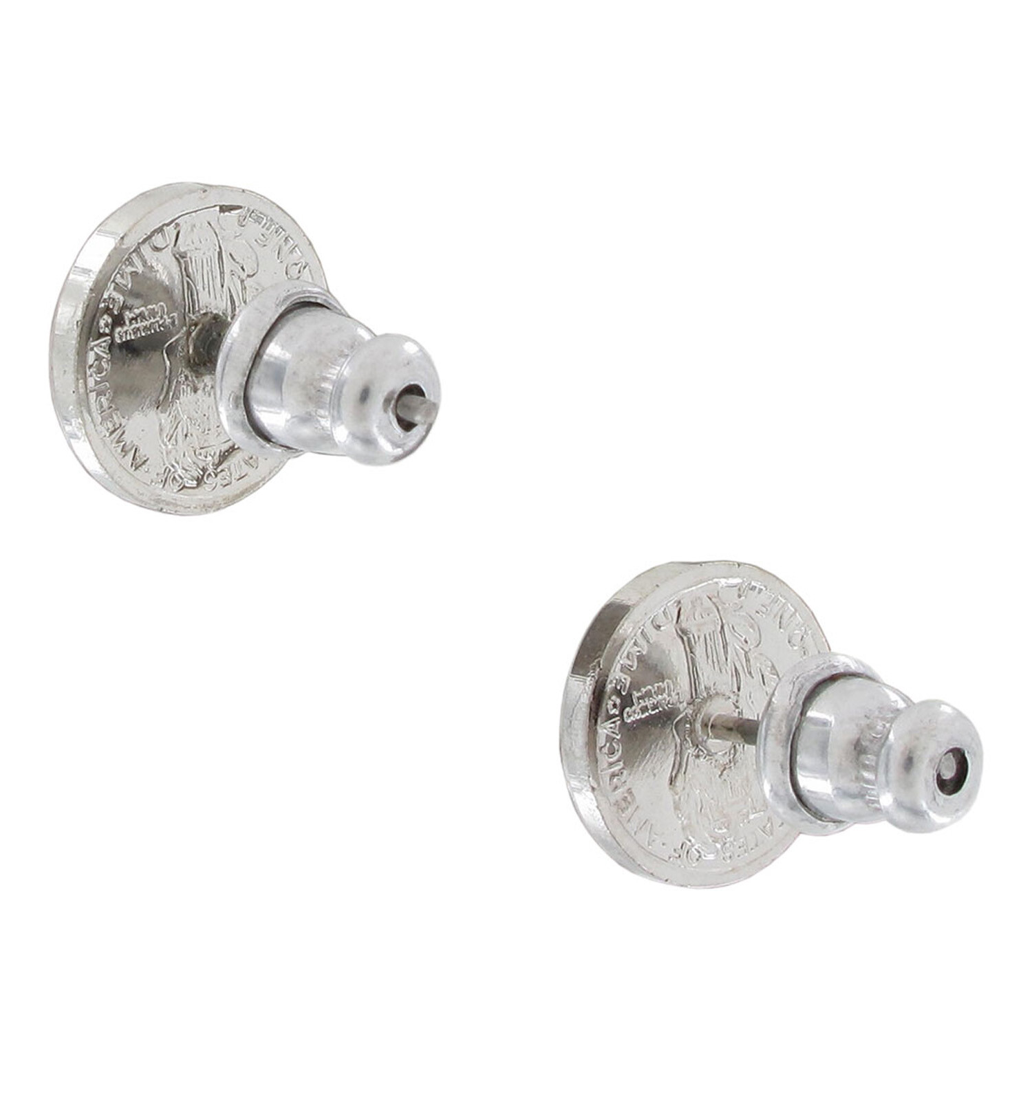 Vintage Miniature USA Mercury Dime Coin Stud Earrings – Silver Tone 3/8″