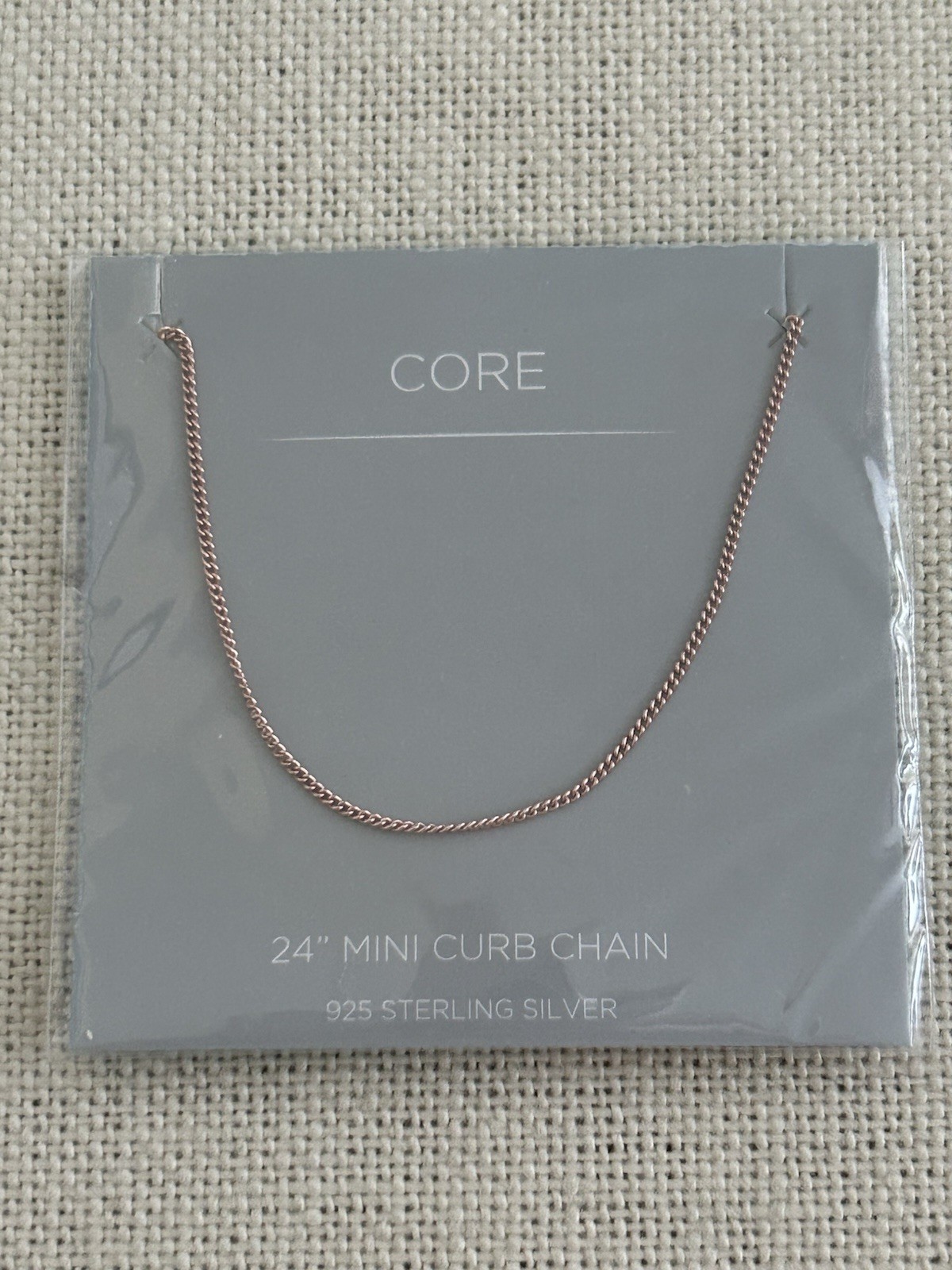 Origami Owl CR2001 Rose Gold 24″ Mini Curb Sterling Silver Chain “NIP”